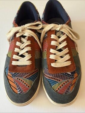 INKKAS Suede Print Fabric Sneakers Size 9